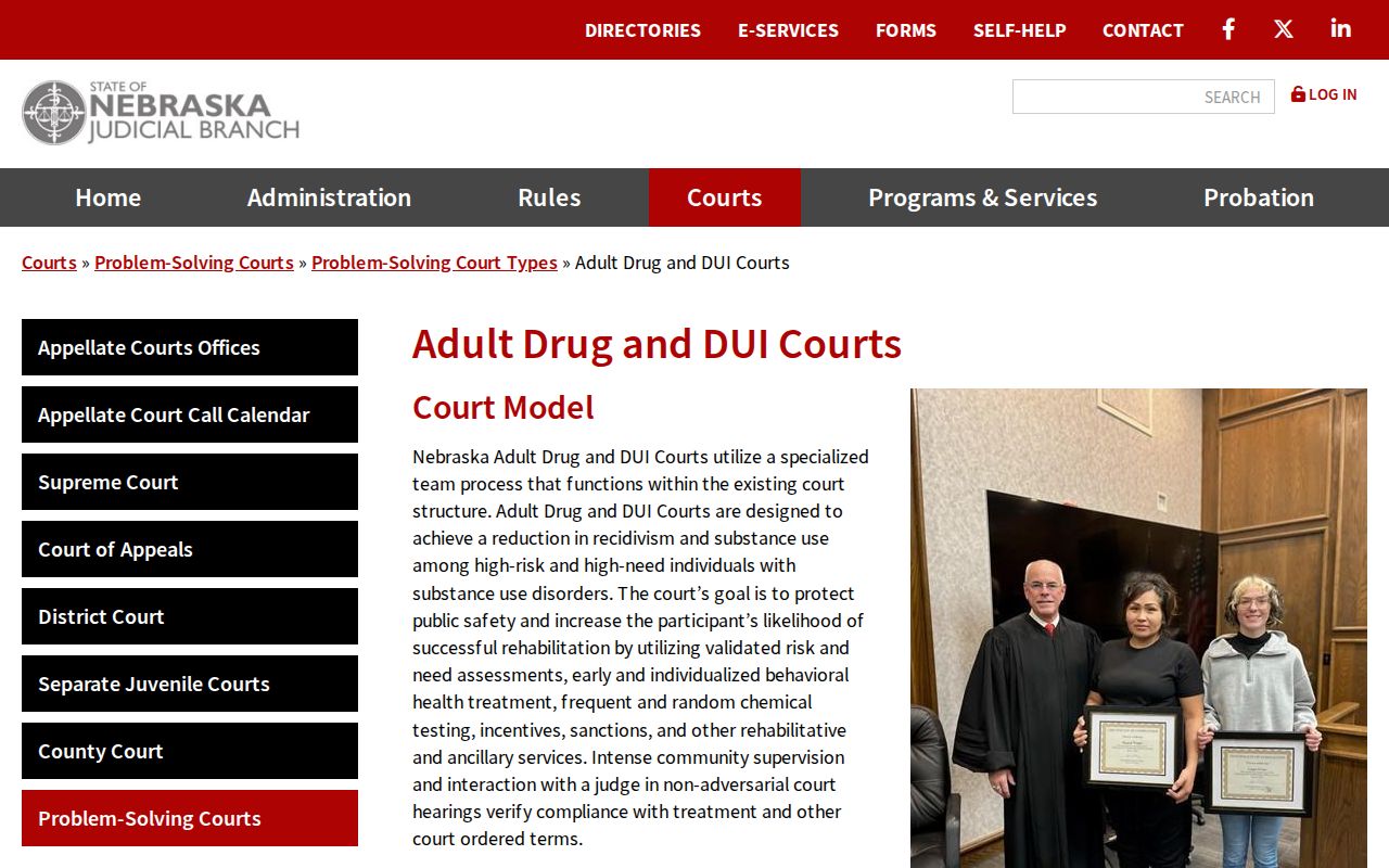 Cuming County criminal docket Northeast Nebraska Adult Drug Court information